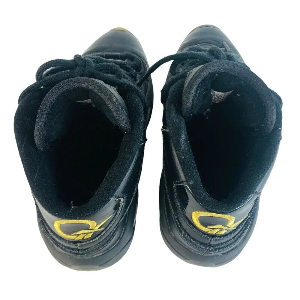 Reebok Question Mid New Years Eve Iverson Sneaker Boy Youth 4 Black‎ Gold  Shoes